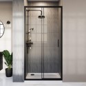 BeBa_26062 1000mm Black Sliding Door Shower Enclosure 8mm Glass - Pavo