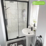 1500mm Black Sliding Door Shower Enclosure - Pavo