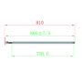 ONLY OPENED - Nova Grid 800mm 8mm Bath Screen - Black- Left