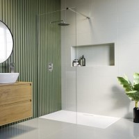 1400mm Chrome Shower Screen for Wetroom & Walk In Shower - Corvus