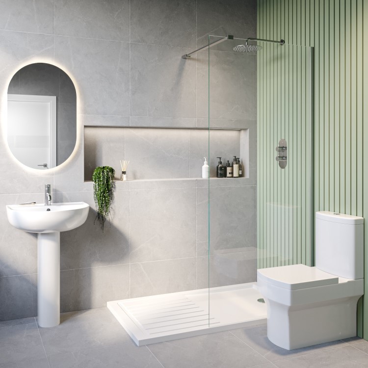 1400mm Chrome Shower Screen for Wetroom & Walk In Shower - Corvus