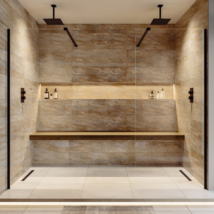 900mm Black Shower Screen for Wet Room & Walk In Shower – Corvus