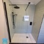 GRADE A1 - Matt Black Wetroom Panel 1000mm 8mm Glass - Corvus Range