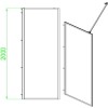 GRADE A1 - Black 800mm Framed Wet Room Shower Screen with Wall Support Bar - Zolla