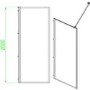 GRADE A1 - Black 800mm Framed Wet Room Shower Screen with Wall Support Bar - Zolla