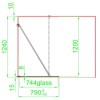 GRADE A1 - Black 800mm Framed Wet Room Shower Screen with Wall Support Bar - Zolla