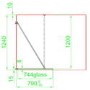 GRADE A1 - Black 800mm Framed Wet Room Shower Screen with Wall Support Bar - Zolla