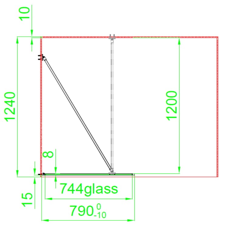 GRADE A1 - Black 800mm Framed Wet Room Shower Screen with Wall Support Bar - Zolla