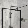 GRADE A1 - 1100mm Black Framed Wet Room Shower Screen - Zolla