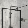 GRADE A1 - 1100mm Black Framed Wet Room Shower Screen - Zolla
