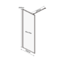 GRADE A1 - 1100mm Black Framed Wet Room Shower Screen - Zolla