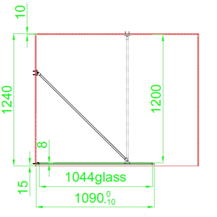 GRADE A1 - 1100mm Black Framed Wet Room Shower Screen - Zolla