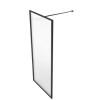 GRADE A1 - Black 1200mm Framed Wet Room Shower Screen with Wall Support Bar - Zolla