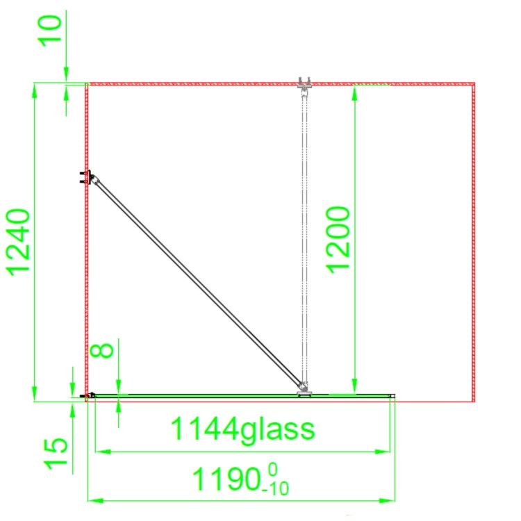 GRADE A1 - Black 1200mm Framed Wet Room Shower Screen with Wall Support Bar - Zolla