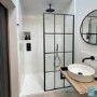 900mm Black Grid Shower Screen for Wet Room & Walk In Shower - Nova