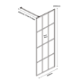 900mm Black Grid Shower Screen for Wet Room & Walk In Shower - Nova