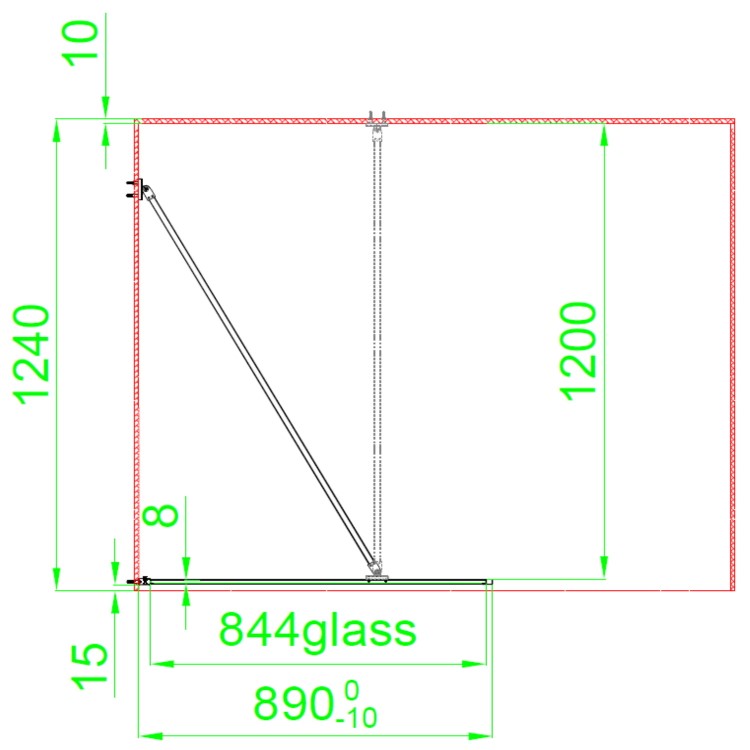 GRADE A1 - Black 900 Grid Wet Room Shower Screen with Wall Support Bar - Nova