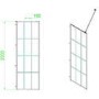 GRADE A1 - Black 900 Grid Wet Room Shower Screen with Wall Support Bar - Nova