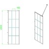 GRADE A1 - Black 900 Grid Wet Room Shower Screen with Wall Support Bar - Nova
