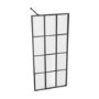 GRADE A1 - Black 900 Grid Wet Room Shower Screen with Wall Support Bar - Nova