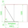 GRADE A1 - Black 900 Grid Wet Room Shower Screen with Wall Support Bar - Nova