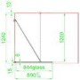 GRADE A1 - Black 900 Grid Wet Room Shower Screen with Wall Support Bar - Nova