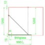 GRADE A1 - Black 1000mm Grid Wet Room Shower Screen with Wall Support Bar  - Nova