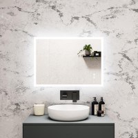 GRADE A1 - LED Bathroom Mirror with Bluetooth & Shaver Socket 700 x 500mm - Divine