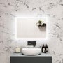 GRADE A1 - LED Bathroom Mirror with Bluetooth & Shaver Socket 700 x 500mm - Divine