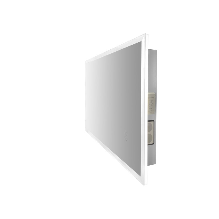 GRADE A1 - LED Bathroom Mirror with Bluetooth & Shaver Socket 700 x 500mm - Divine
