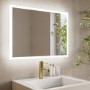 Rectangular Heated Bathroom Mirror with Lights Shaver Socket & Bluetooth Speaker 700 x 500mm - Divine