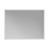 Rectangular LED Bathroom Mirror with Bluetooth &amp; Shaver Socket 800 x 600mm - Divine