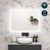 Rectangular LED Bathroom Mirror with Bluetooth &amp; Shaver Socket 800 x 600mm - Divine