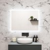 Rectangular LED Bathroom Mirror with Bluetooth &amp; Shaver Socket 800 x 600mm - Divine
