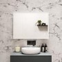 ONLY OPENED - Rectangular LED Bathroom Mirror with Bluetooth & Shaver Socket 800 x 600mm - Divine