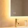 Rectangular Heated Bathroom Mirror with Lights Shaver Socket & Bluetooth Speaker 1000 x 700mm - Divine
