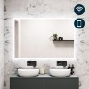 Rectangular LED Heated Bathroom Mirror with Bluetooth &amp; Shaver Socket 1200 x 800mm - Divine