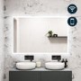 ONLY OPENED - Rectangular LED Bathroom Mirror with Bluetooth & Shaver Socket 1200 x 800mm - Divine