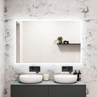 ONLY OPENED - Rectangular LED Bathroom Mirror with Bluetooth & Shaver Socket 1200 x 800mm - Divine