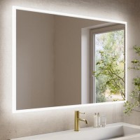 Rectangular Heated Bathroom Mirror with Lights Shaver Socket & Bluetooth Speaker 1200 x 800mm - Divine Rectangular Heated Bathroom Mirror with Lights Shaver Socket & Bluetooth Speaker 1200 x 800mm - Divine
