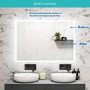ONLY OPENED - Rectangular LED Bathroom Mirror with Bluetooth & Shaver Socket 1200 x 800mm - Divine