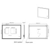 Rectangular LED Heated Bathroom Mirror with Bluetooth &amp; Shaver Socket 1200 x 800mm - Divine