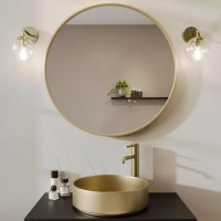 Round Gold Bathroom Mirror 800mm - Alcor Round Gold Bathroom Mirror 800mm - Alcor