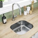 BeBa_26177 Single Bowl Undermount Chrome Stainless Steel Kitchen Sink - Essence Ava