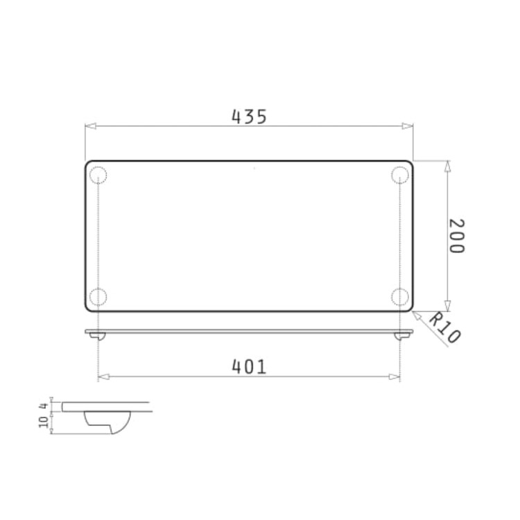 GRADE A1 - Box Opened Enza Alea Glass Chopping Board 435 x 200