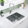Refurbished Enza YaraSingle Bowl Undermount and Inset Chrome Stainless Steel Kitchen Sink