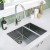 1.5 Bowl Undermount and Inset Chrome Stainless Steel Left Hand Kitchen Sink - Enza Yara