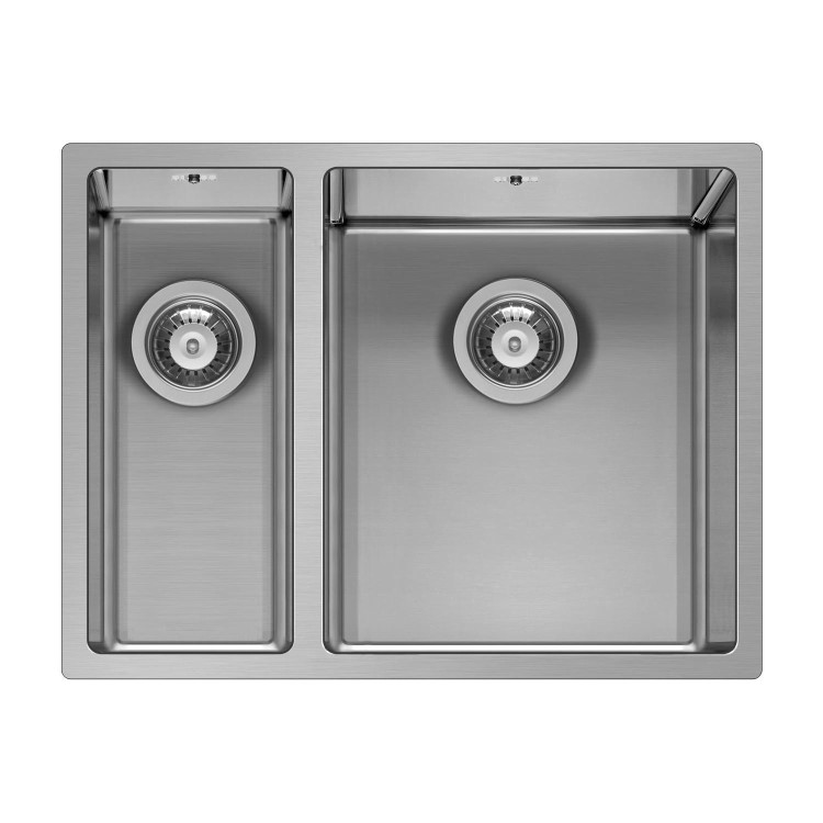 1.5 Bowl Undermount and Inset Chrome Stainless Steel Right Hand Kitchen Sink and Steel Colander- Enza Yara