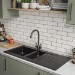 GRADE A1 - Box Opened Essence Amelia Black Undermount and Inset Granite Fibertek Composite 2 Bowl Kitchen Sink - 1000 x 500mm