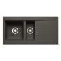 1.5 Bowl Black Composite Kitchen Sink & Black Kitchen Mixer Tap - Essence Amelia